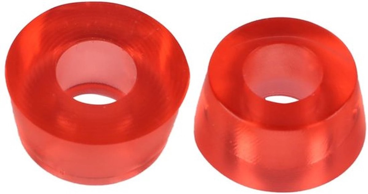 Skateboard Bushings 4-Pack - Schokdemper - Accessoires - Transparant Rood - Geschikt voor Skateboards/Longboards - Kegelhoogte 11 mm - Skateboard Dempers
