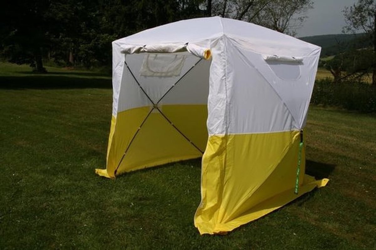 Montagetent met grote toegangsopening - Vouwtent 3x3 - Bouwtent - Bescherming tegen weersinvloeden - Regenbescherming - Snelle montage in 30 seconden