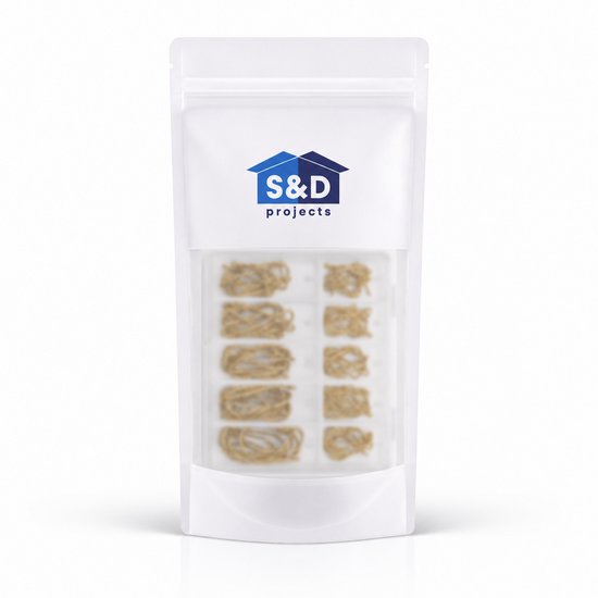 S&D - Vishakenset - 100 stuks - Haakmaat 3 t/m 12 - Goud van S&D — afbeelding 3