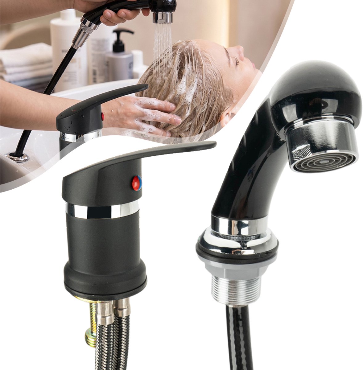 Mengkranen - Shampoo Komsproeier - Douchekop Voor Wastafel In Een Kapperszaak - Spoelbakkraan Mengkraan - Kapperswastafelkraan