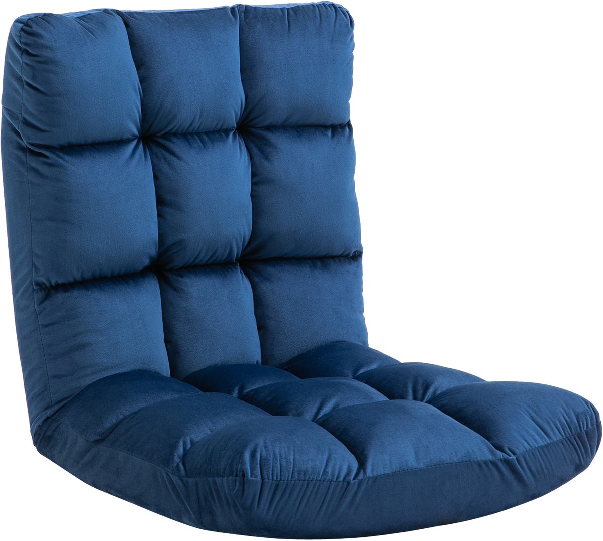 Vloerstoel verstelbaar zitkussen met verstelbare rugleuning - Hoog comfort - rugleuning in meerdere hoeken verstelbaar (90°–180°) - koningsblauw