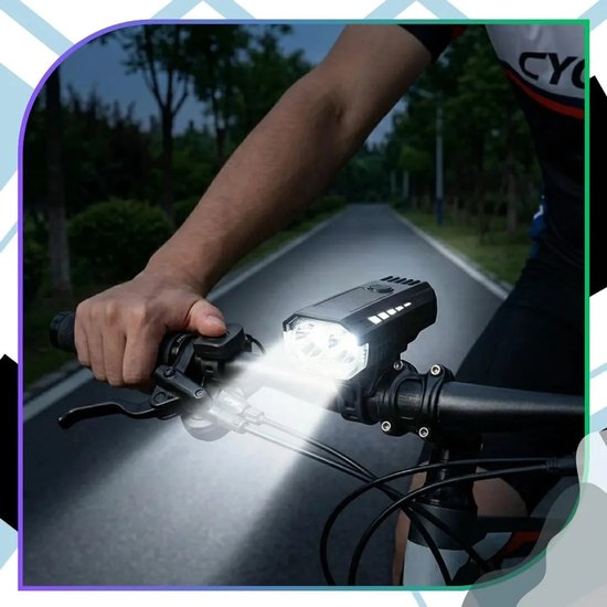 Krachtige LED-fietslamp met bel, 4 lichtstanden en een krachtige zaklamp voor nachtelijke ritten. — afbeelding 4