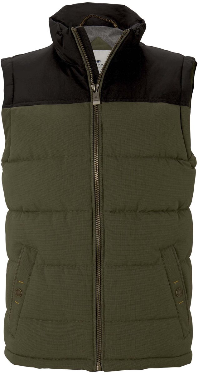 Tom Tailor - Bodywarmer - Maat S - Mannen - 13050 Olive Nig - polyester