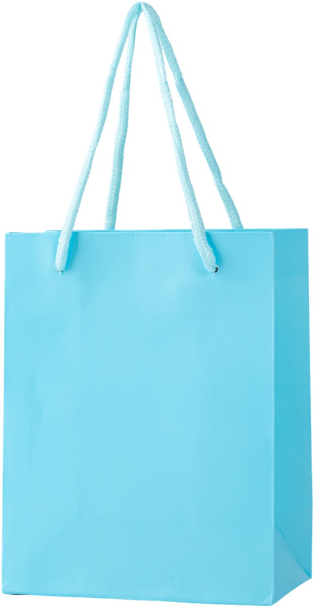 24x Luxe Papieren Koordtassen Blauw – 18x14x8cm – Stevige Cadeautassen & Verpakkingstassen