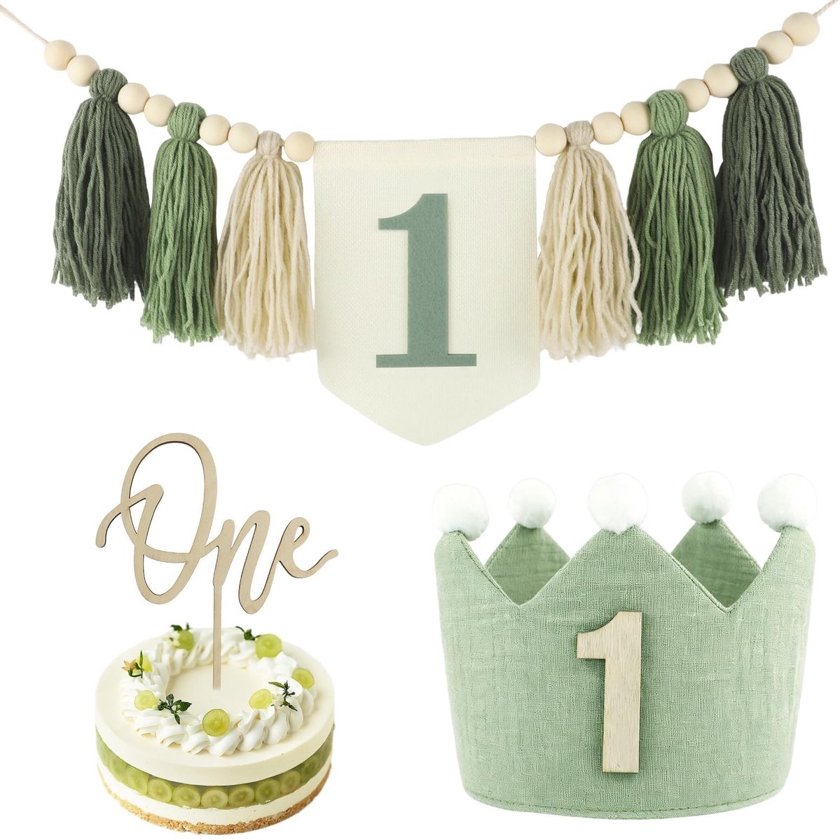 Solidchoice - Set van 3 Kinderstoel Decoraties voor Eerste Verjaardag
