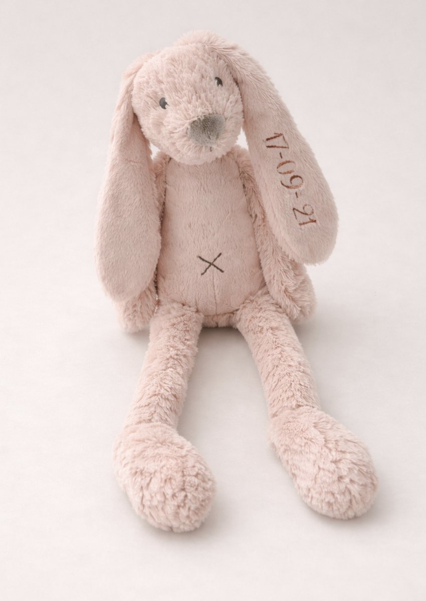 Happy Horse Richie - old pink knuffel - 38cm - met naam/geboortedatum geborduurd