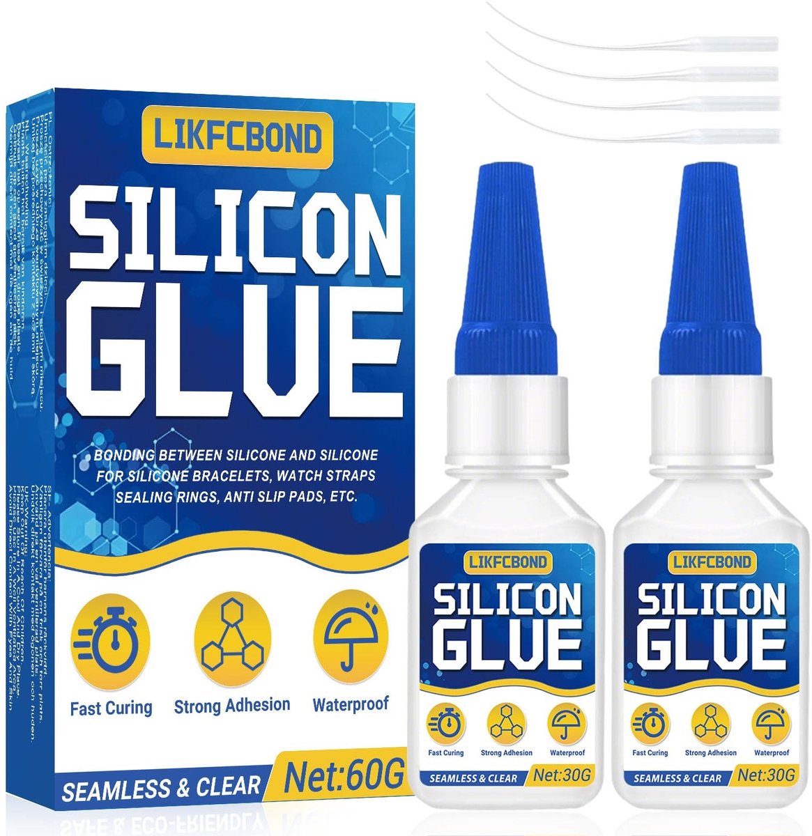 Solidchoice - Siliconenlijm 60g Waterbestendig voor Sterke Reparaties van Siliconen
