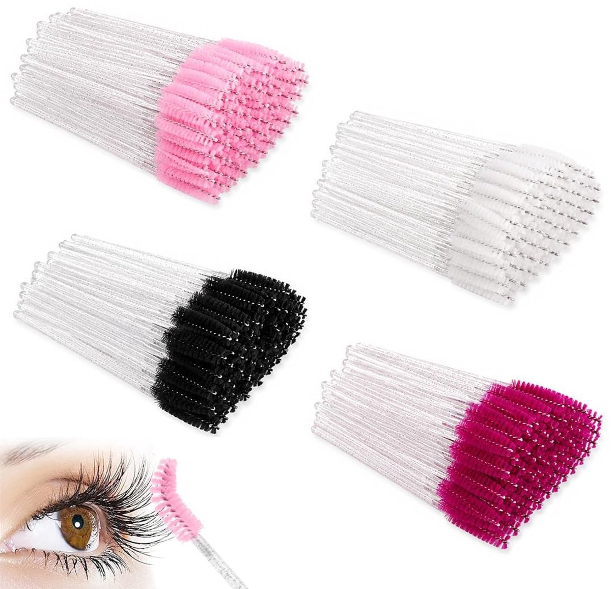 Solidchoice - Wegwerp Wenkbrauw- en Wimperborstels Set