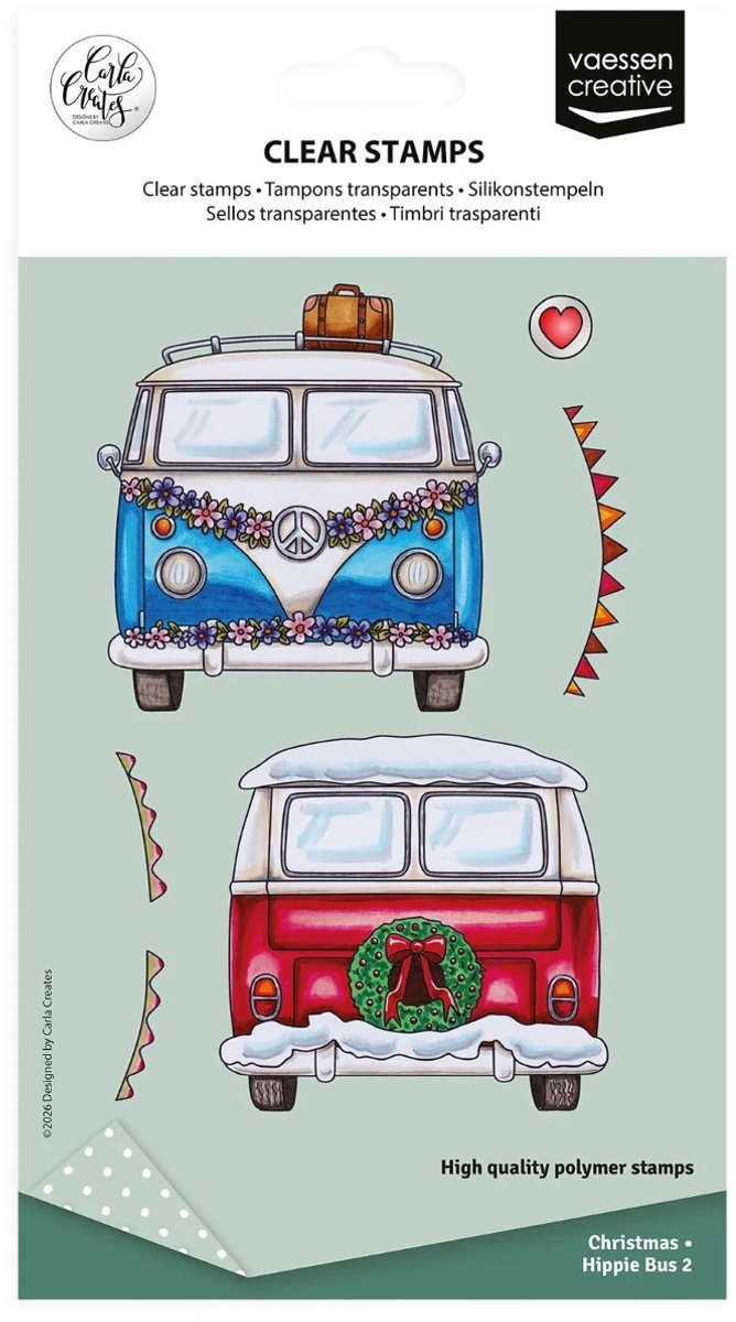 Clearstamps Christmas hippie bus 2 - Carla Creates