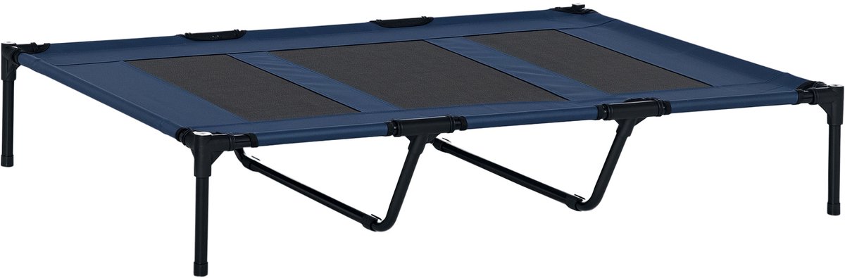 PawHut Verhoogd Hondenbed - Hout - 122x92x23cm - Blauw