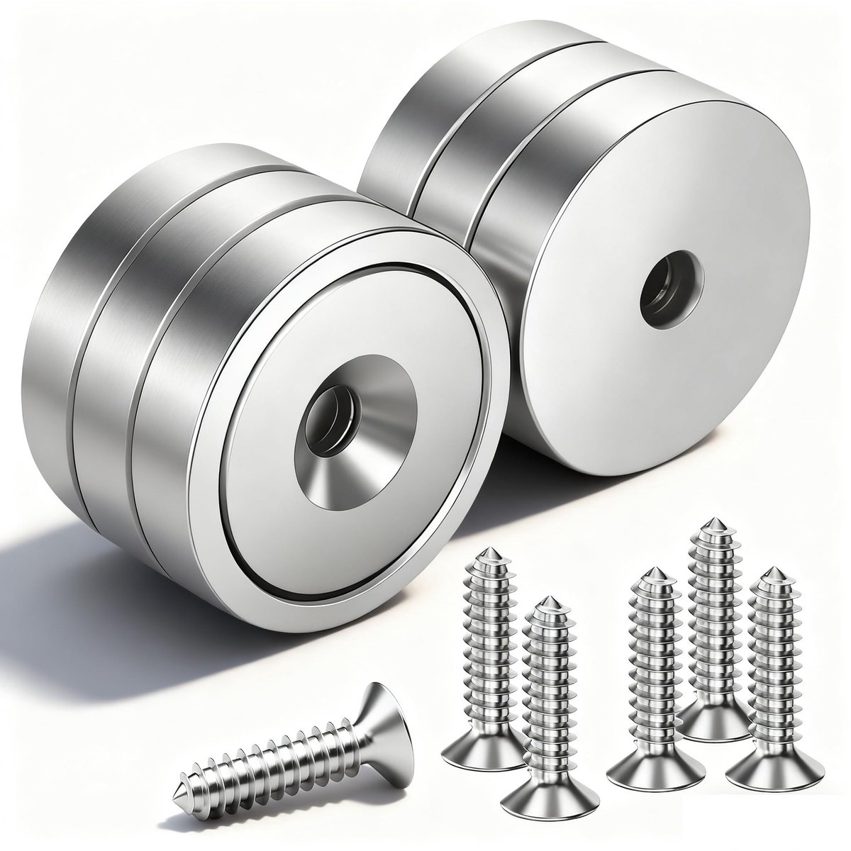 neodymium-magneten 20 x 6 mm - met schroefgat - 10 kg draagkracht - ideaal voor garage en werkplaats - ShopVlot