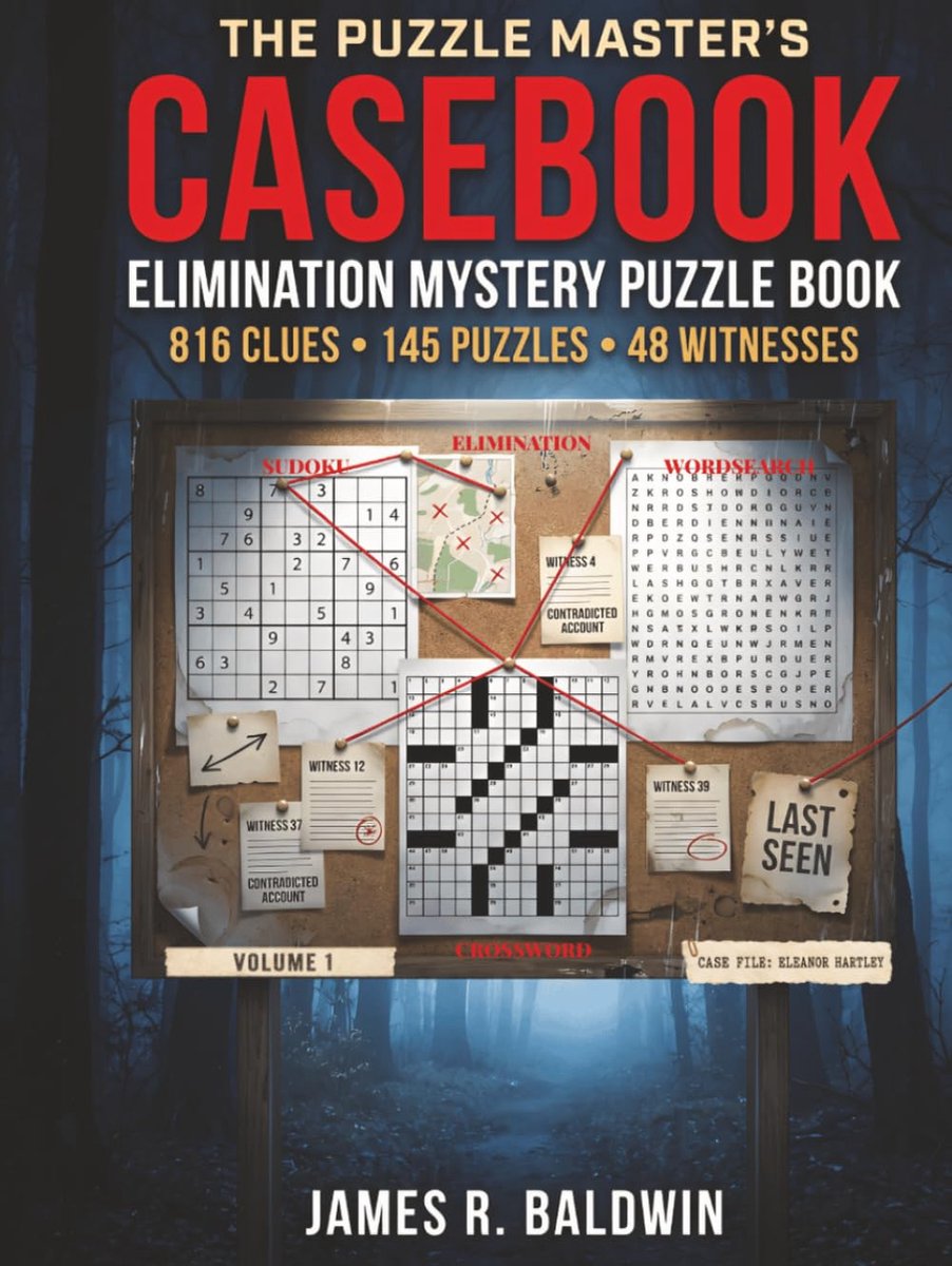The Puzzle Master's Casebook: An Elimination Mystery Puzzle Book for Adults — 816 Clues Hidden in 145 Chained Sudoku - ShopVlot