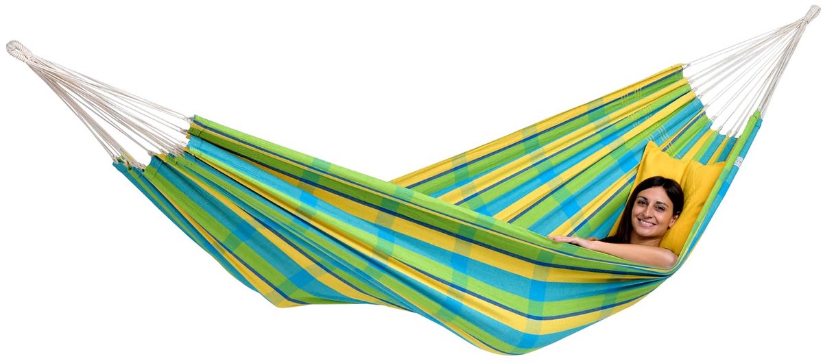 Famanu – Klassieke Braziliaanse XL hangmat voor 2 personen, handgemaakt van gerecyclede materialen, ligoppervlak 230 x 150 cm, belastbaar tot 200 kg, kleur: