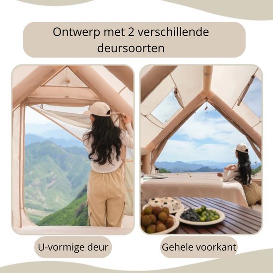 Solayne Tent - Kamperen - Travel - Kampeertent - Opblaasbare tent - Oxford - 4Seizoenen - Outdoor - 3x2,10m - 5/8 personen - Khaki van Solayne Tent — afbeelding 5