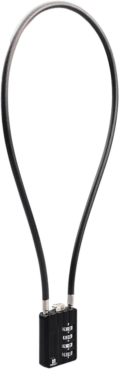 Fietsslot Kind - Zwart - 50 cm - Herinstelbaar 4-cijferig cijferslot - Veilig opbergen