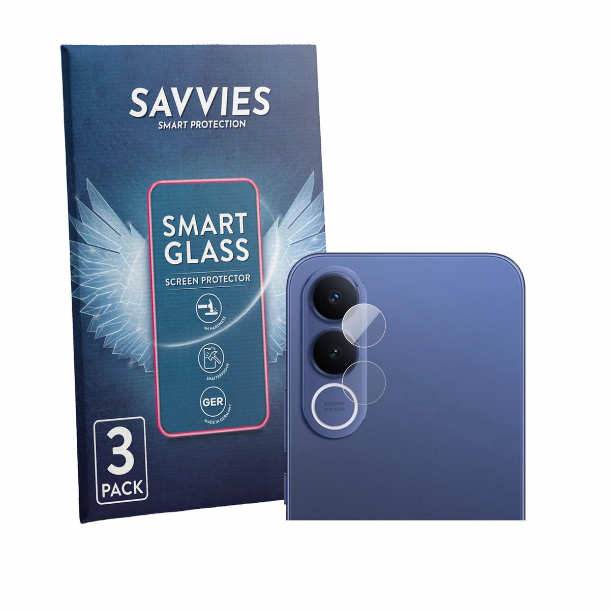 3 Stuks Savvies Screenprotector - geschikt voor Vivo V70 FE (ALLEEN Camera Lens) - beschermfolie glas transparant