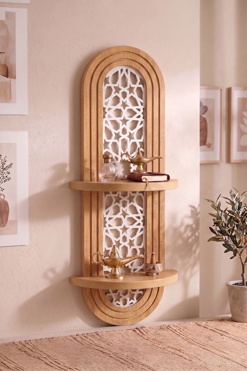 Asir - Wandplank - Eiken - 26 x 13 x 70 cm