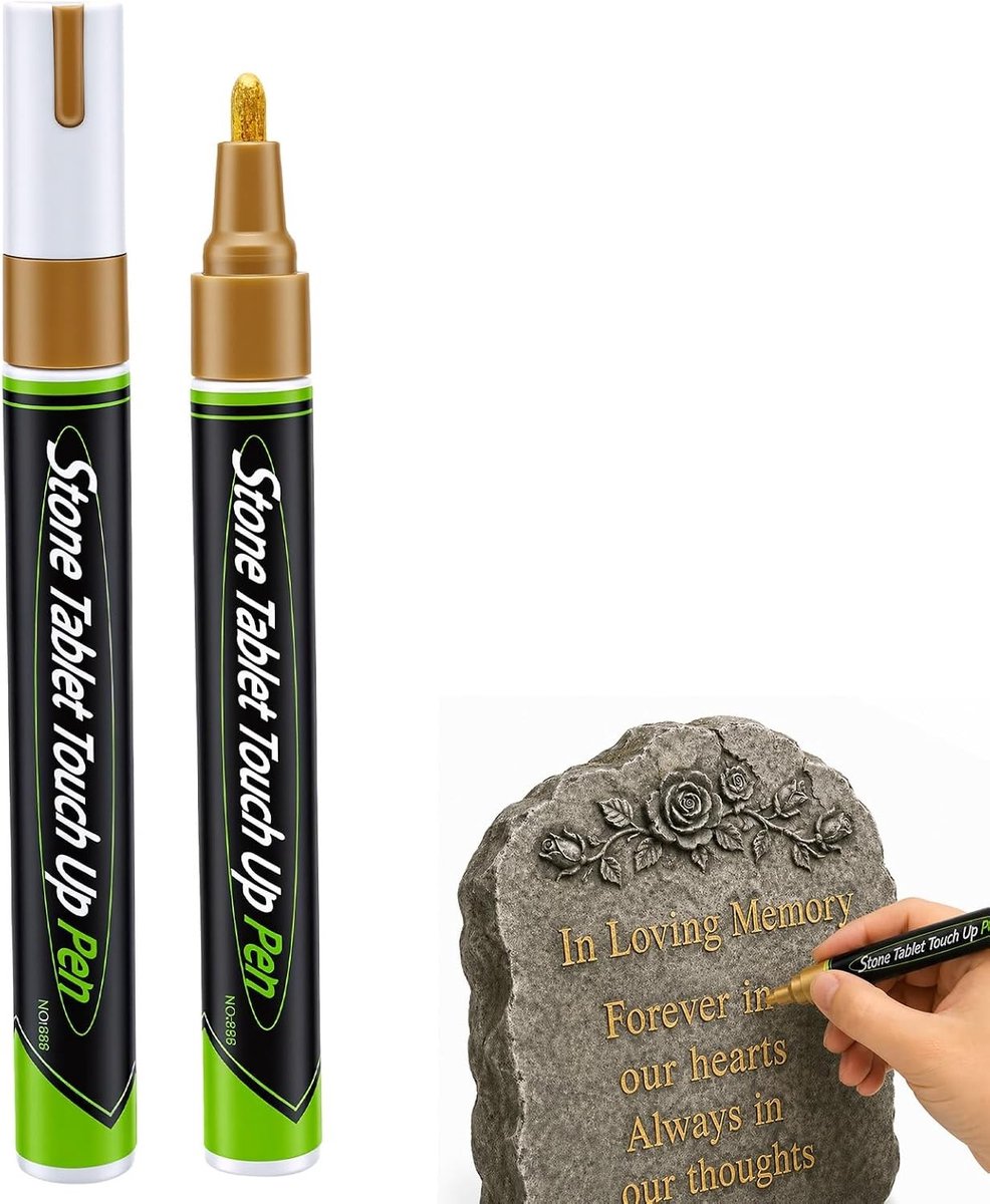 Weerbestendige Marker voor Grafstenen - Goud - Permanente Verfmarker voor Inscripties - Ideaal voor Grafonderhoud
