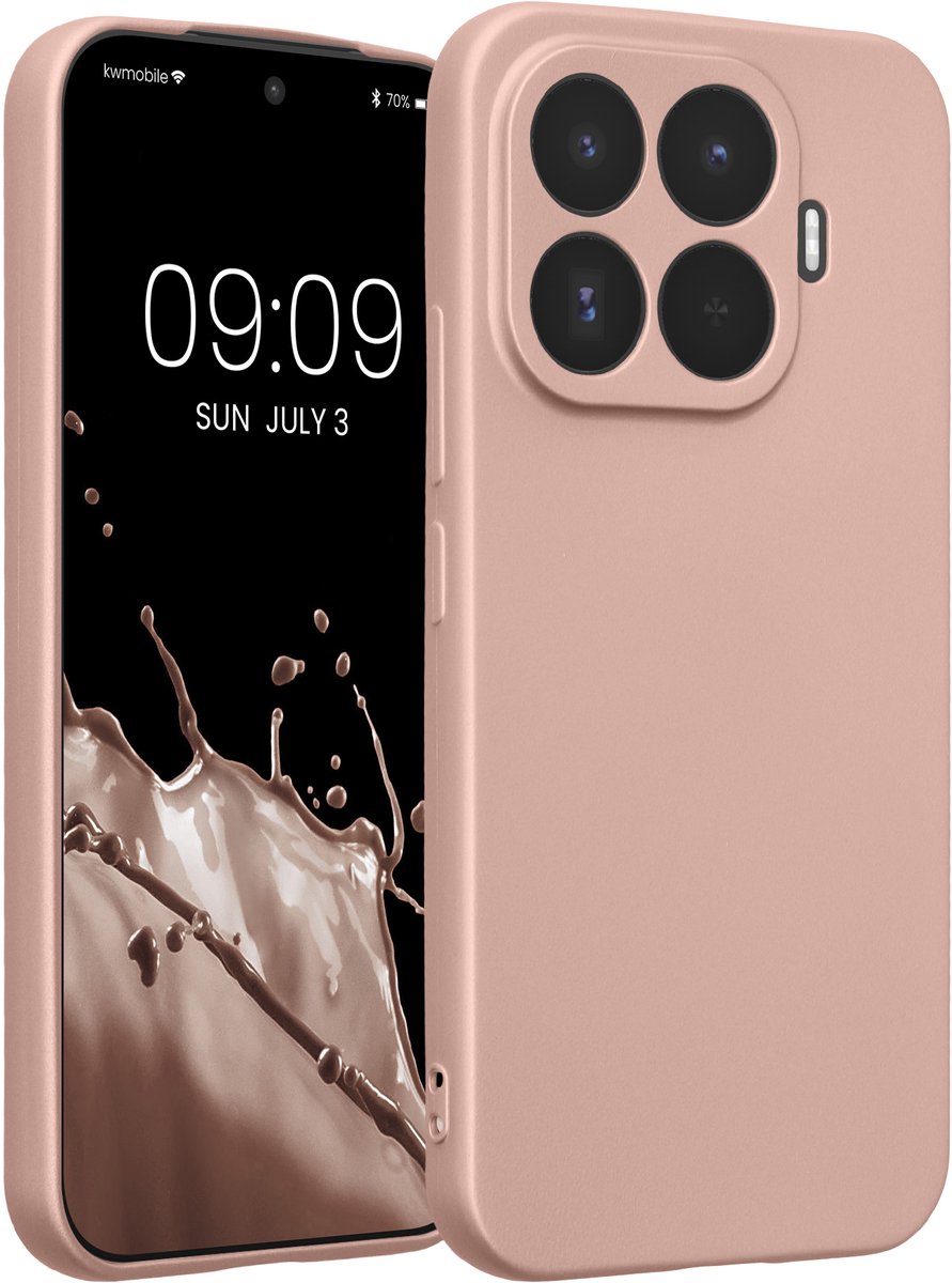 kwmobile metallic telefoonhoesje van TPU - geschikt voor Xiaomi 17T - Flexible case voor smartphone - In metallic roségoud