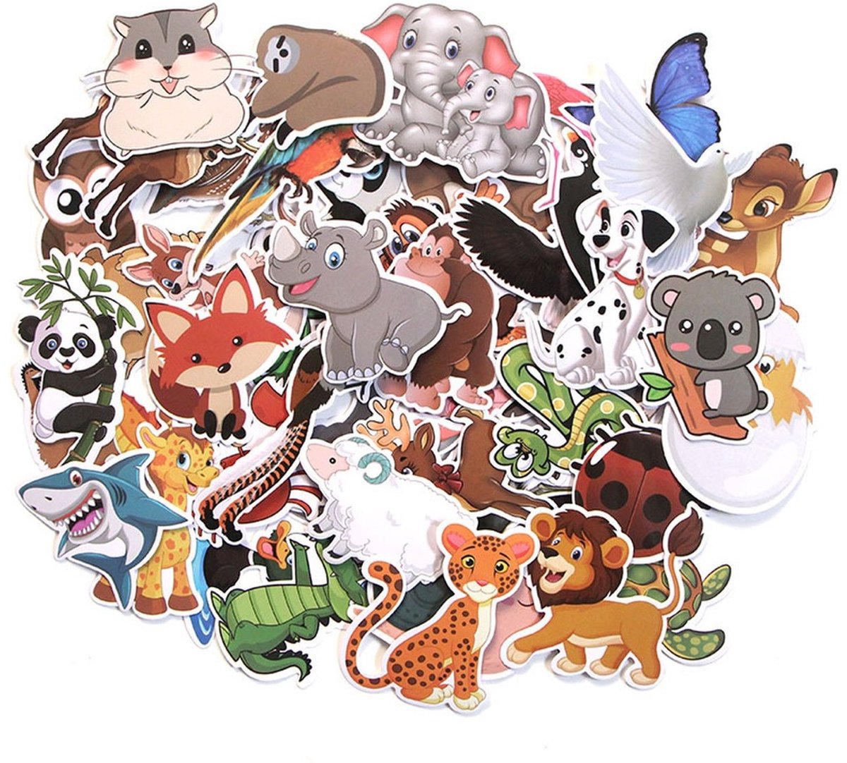 50 Dieren Stickers – Verschillende Dieren – 5-9 cm