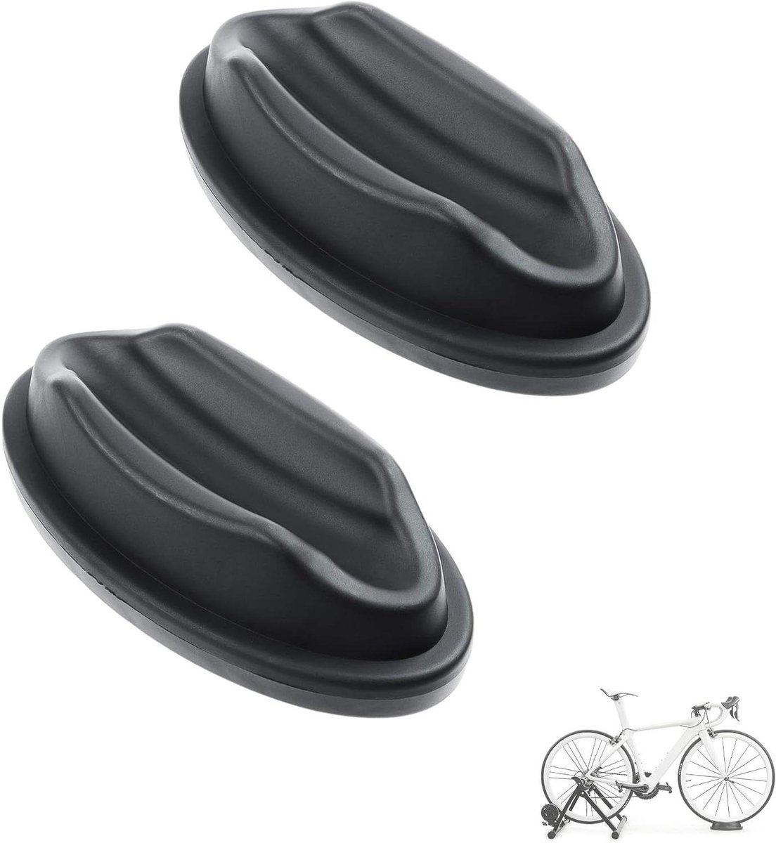 Voorwielsteunen Fiets - Roltraintblok - Indoor Training - Stabiliseert Fiets - 2 Stuks - Zwart