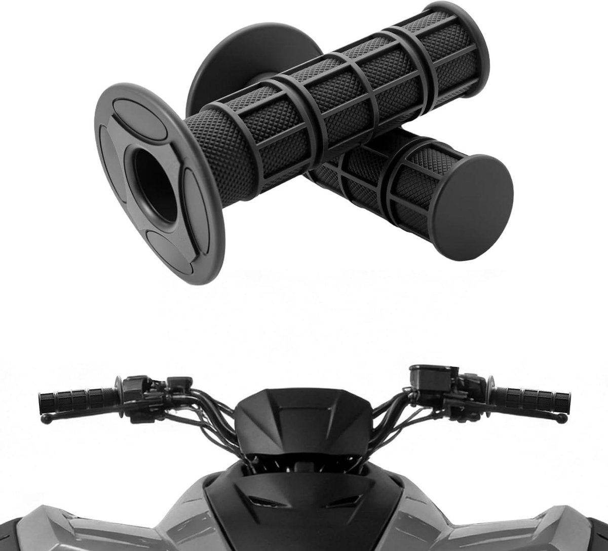 ATV Handgrepen - Stuurgrepen Rubber - Off-road Rijden - Uitstekend Antislip - 7/8 Inch - Zwart