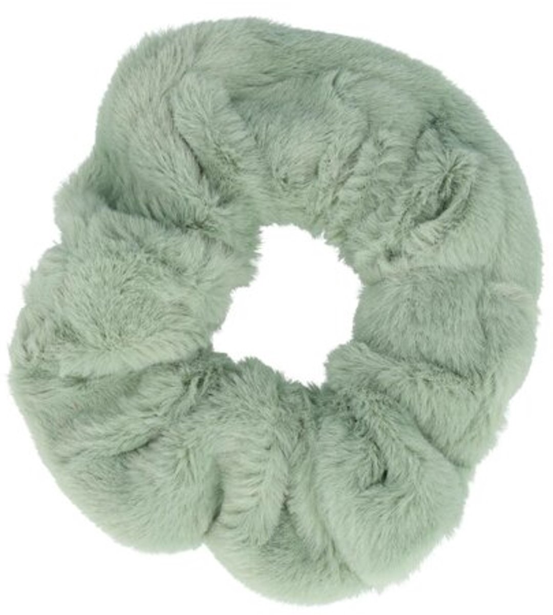 Haarsoires Haarelastiek Scrunchie – Basic – Teddy Stof – Groen - Haarkrinkel - Haar Elastiek met Stof - Zacht & Haarvriendelijk