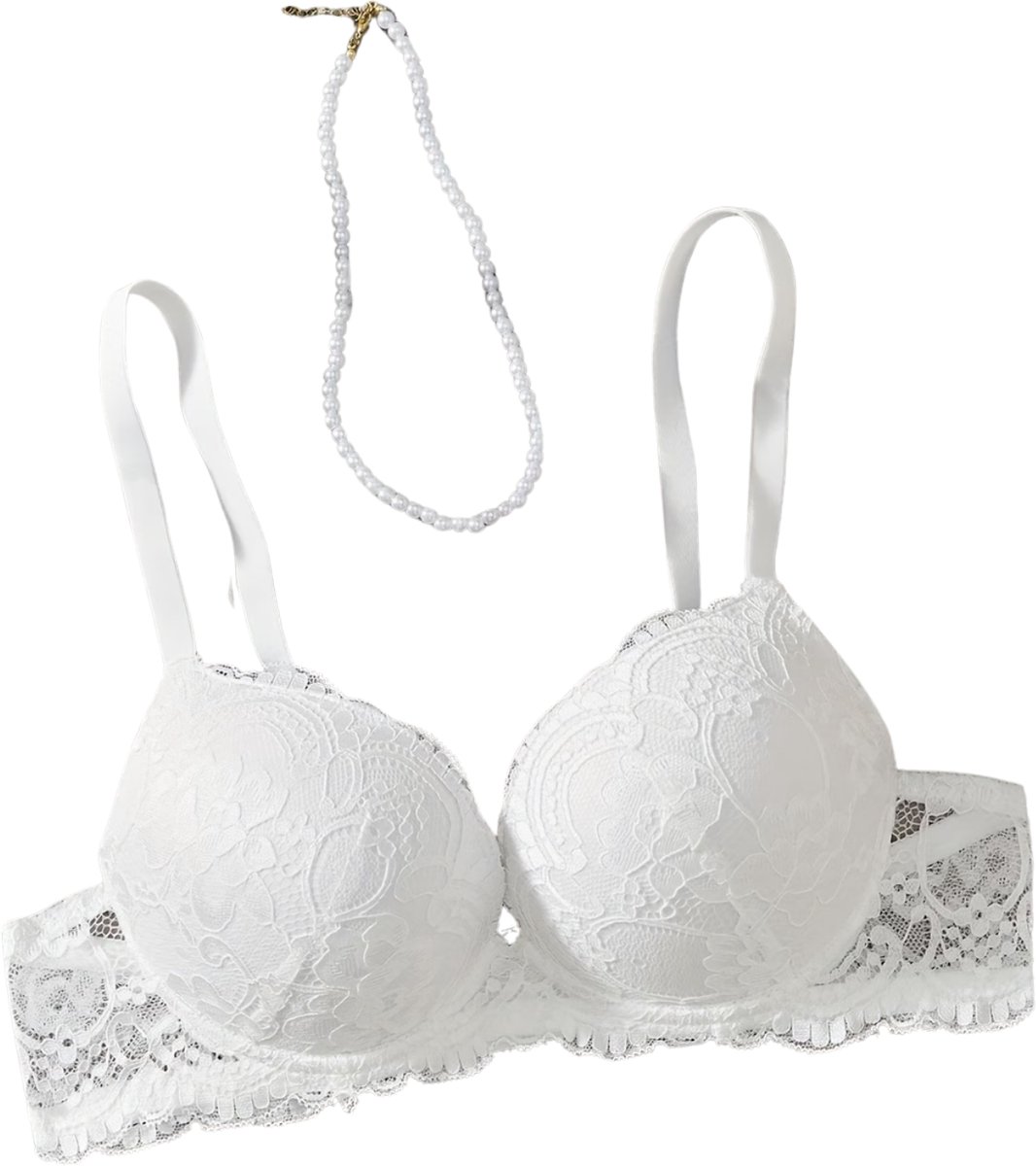 Currero BH Zonder Beugel - Strapless - Zonder Bandjes - Met Voorsluiting - Push-up Bh's - Comfort Beha - Comfortabel - Grote Sluiting - Wit - Cupmaat