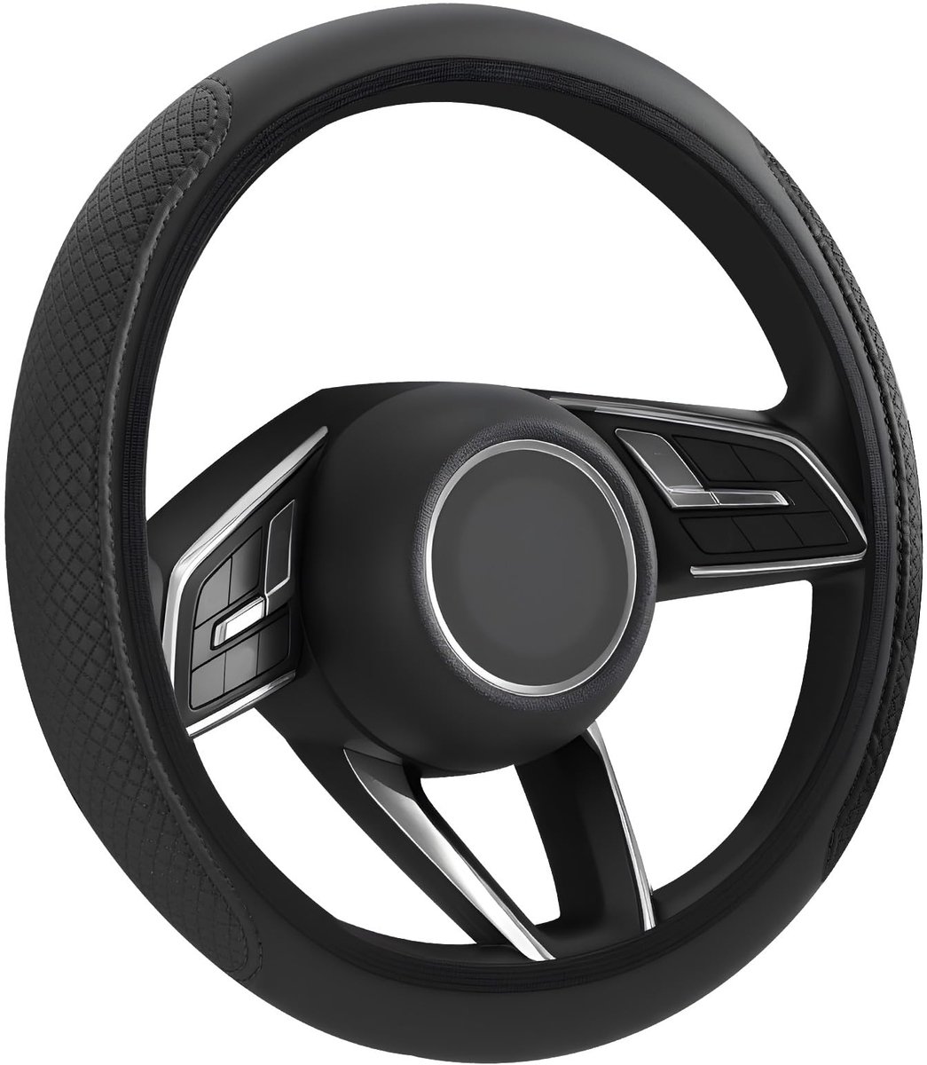 Flintronic Auto stuurhoes PVC leer, ademende anti-slip beschermer interieur accessoires voor - ShopVlot