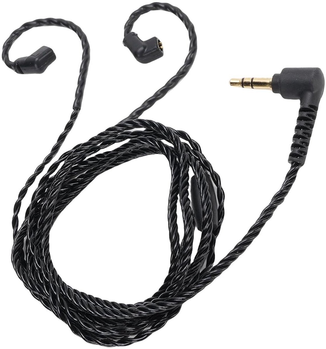 3.5 mm Male naar QDC 0.78 2 Pin IEM C-Kabel met Voorgevormde Geluidskwaliteit Haakjes voor Hoofdtelefoons en Audiokwaliteit