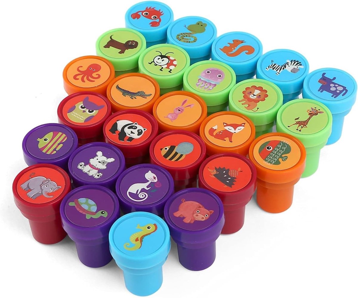 Dierenstempelset voor Kinderen - 26 Stempels voor Creatief Kleurplezier en Educatieve Activiteiten