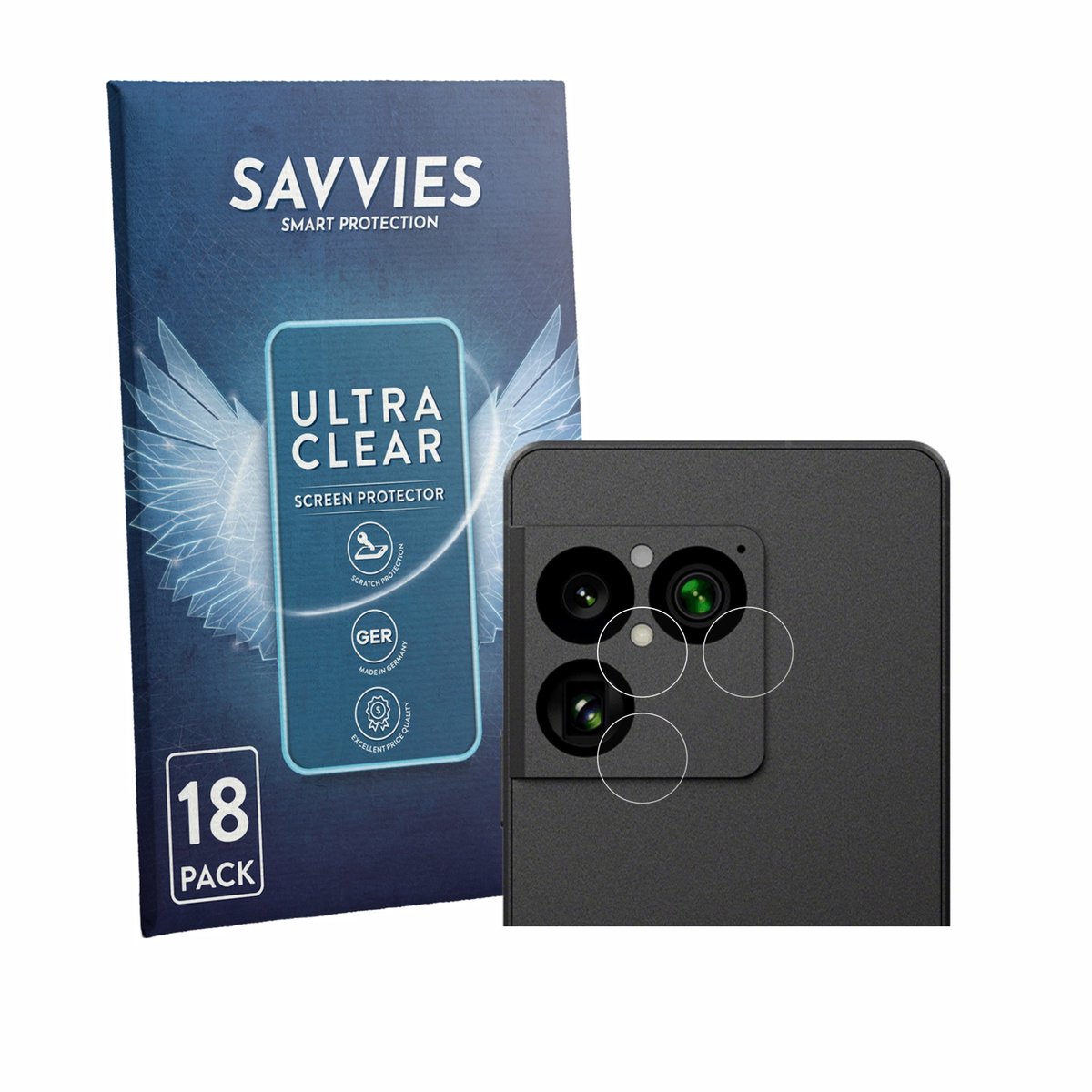 Savvies - Screenprotector voor Sony Xperia 1 VIII (ALLEEN Camera Lens) - Folie Beschermfolie transparant 18 Stuks