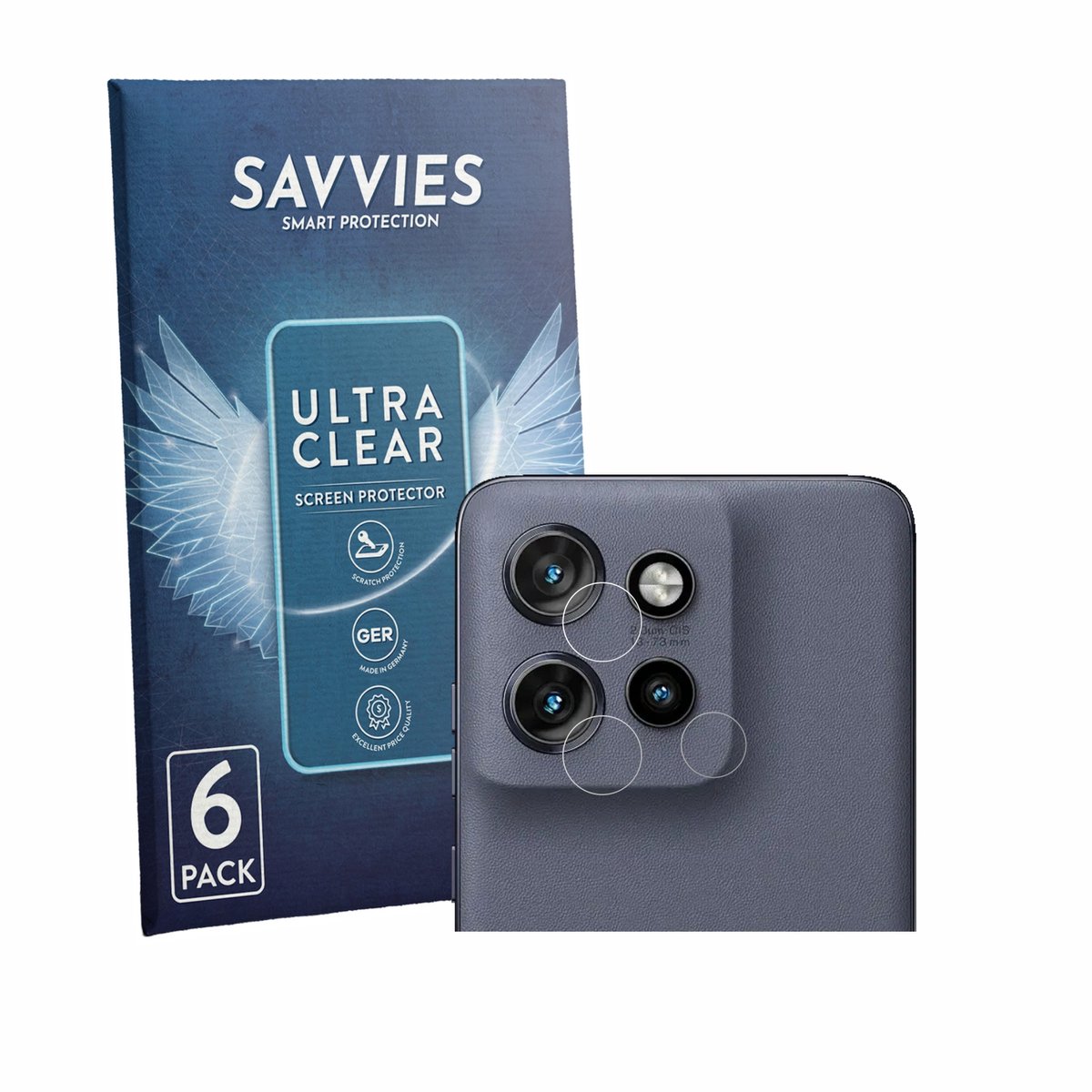 Savvies - Screenprotector voor Motorola Edge 60 Neo (ALLEEN Camera Lens) - Folie Beschermfolie transparant 6 Stuks