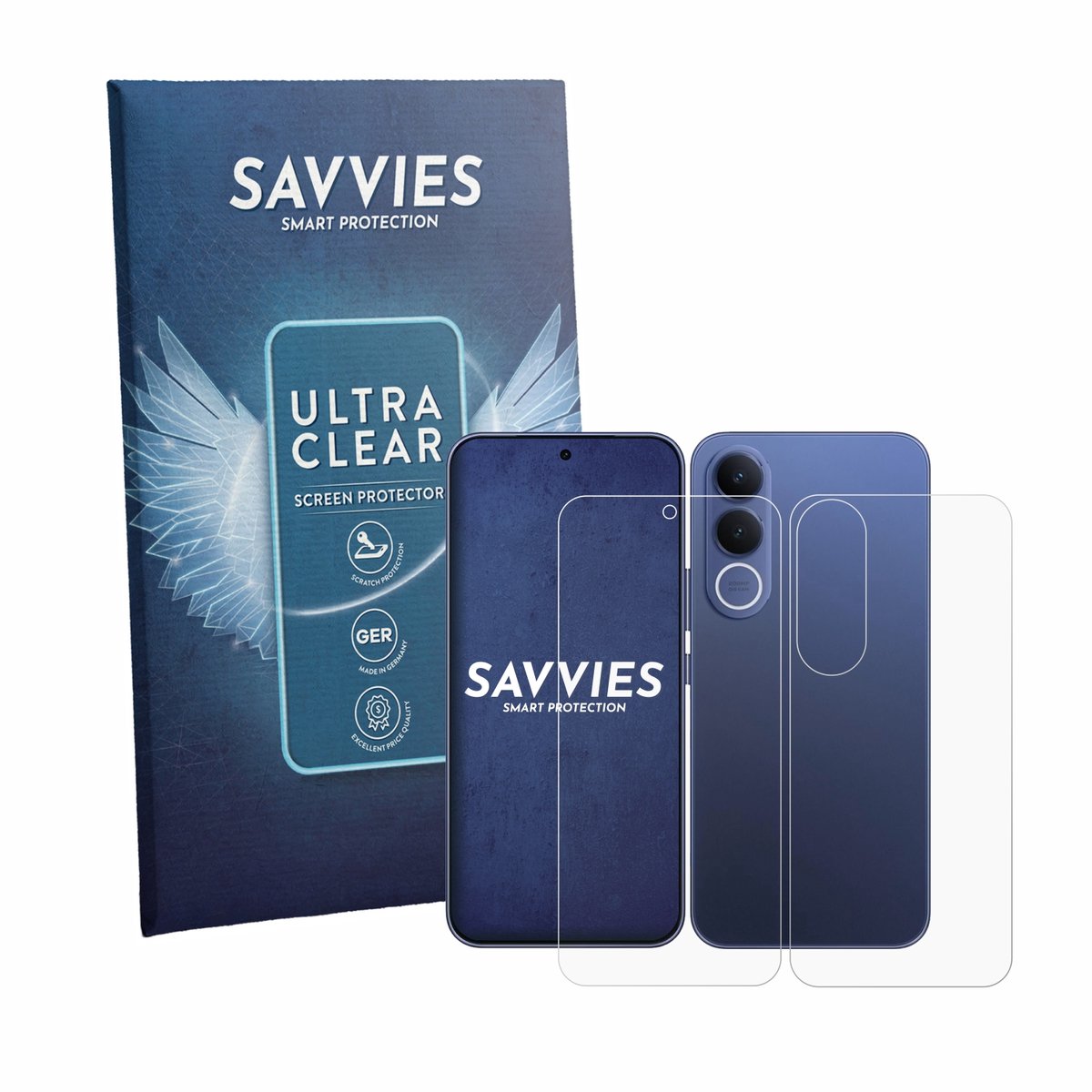 Savvies - Screenprotector voor Vivo V70 FE (Voor+Achter) - Folie Beschermfolie transparant 18 Stuks