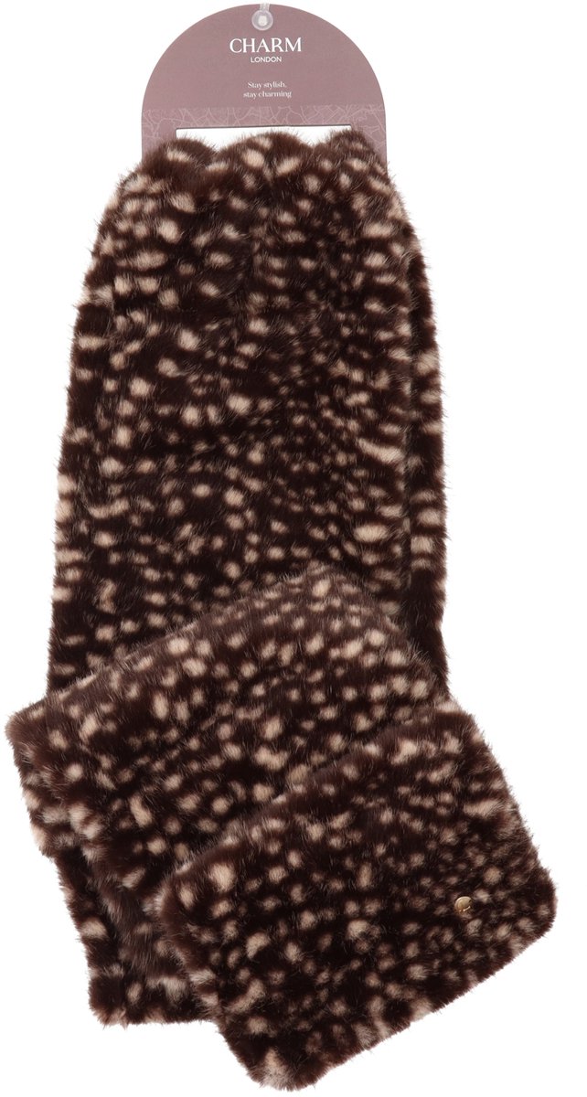 Charm London Winter Must Haves Sjaal - Onesize - Grote Bontsjaal - Faux Bont - Warme Wintersjaal - Dames - Hert