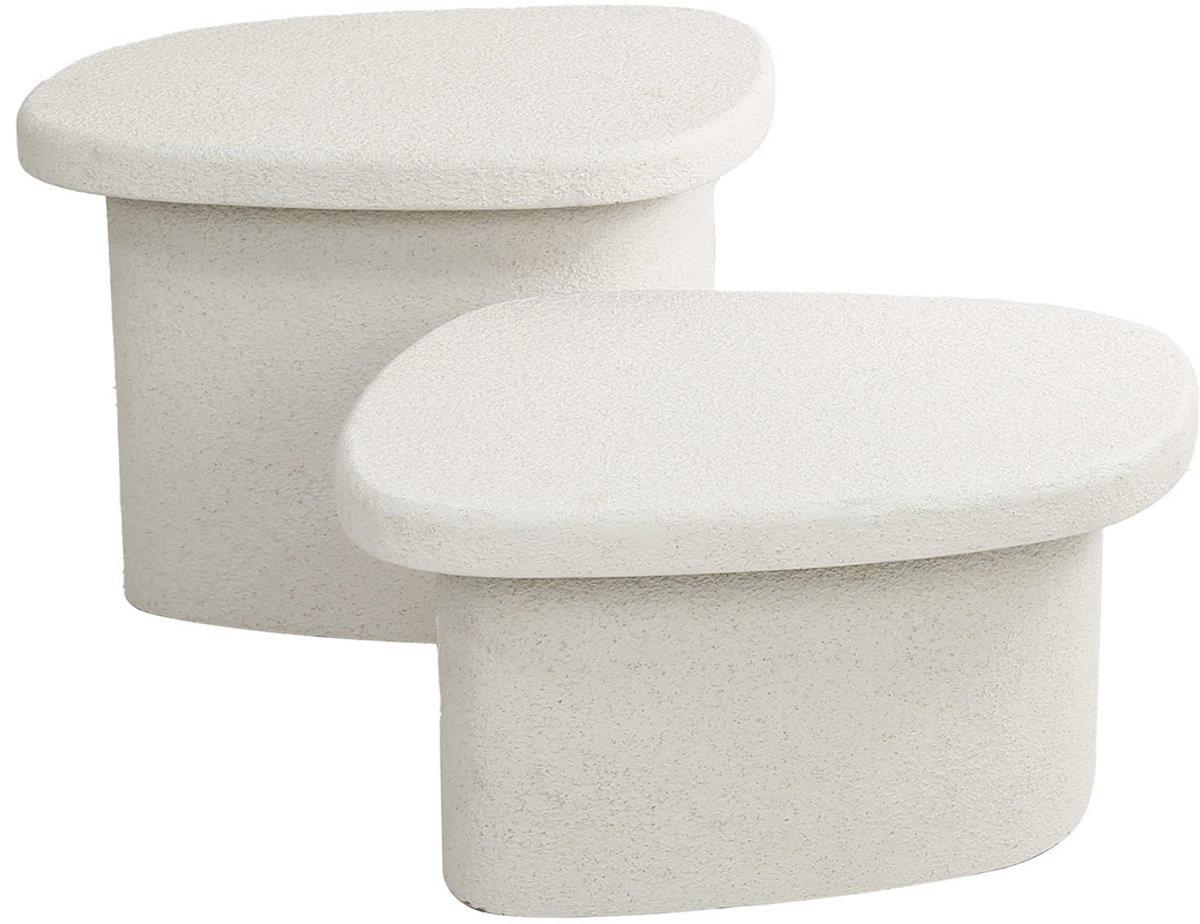 Giga Meubel Salontafel Stone Organic - Beige Marmer - Set van 2