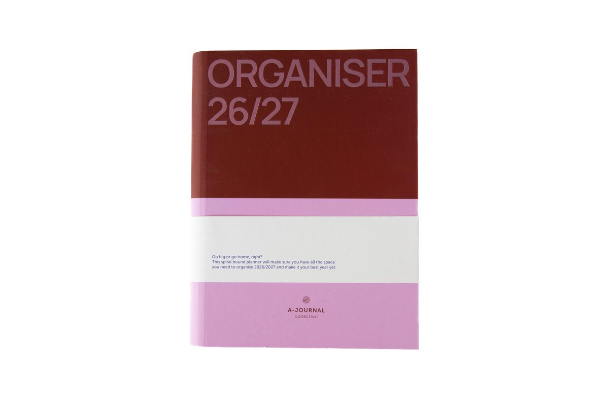 A-Journal - Spiraalgebonden agenda - organizer 2026-2027 roze - ShopVlot