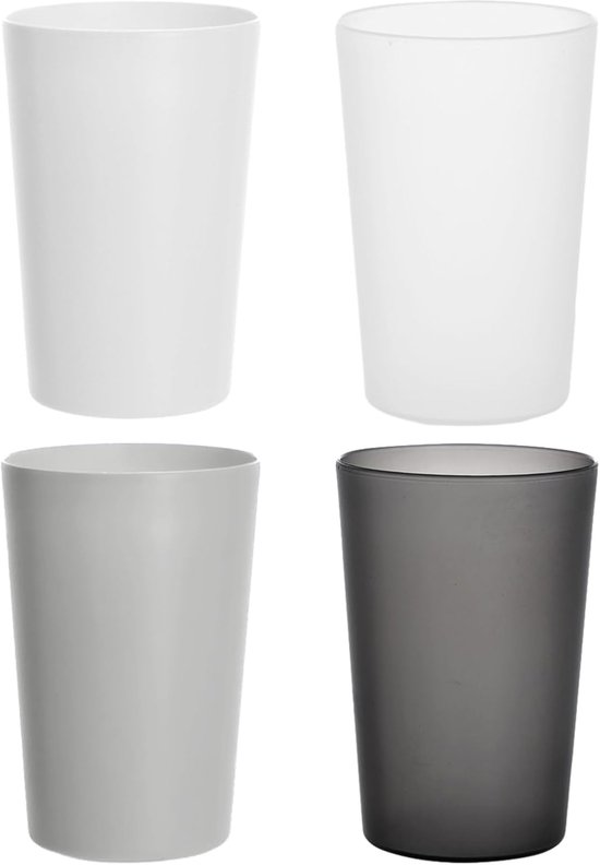 4 stuks - tandenborstel beker - badkamer mondspoel beker - grote capaciteit spoelen - paar scrub plastic beker — afbeelding 2
