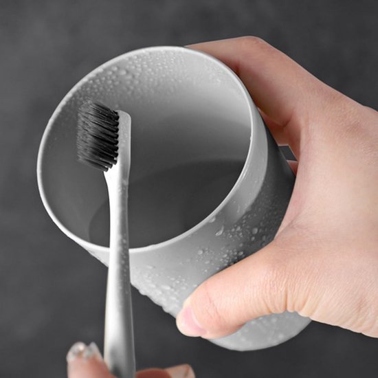 4 stuks - tandenborstel beker - badkamer mondspoel beker - grote capaciteit spoelen - paar scrub plastic beker — afbeelding 5