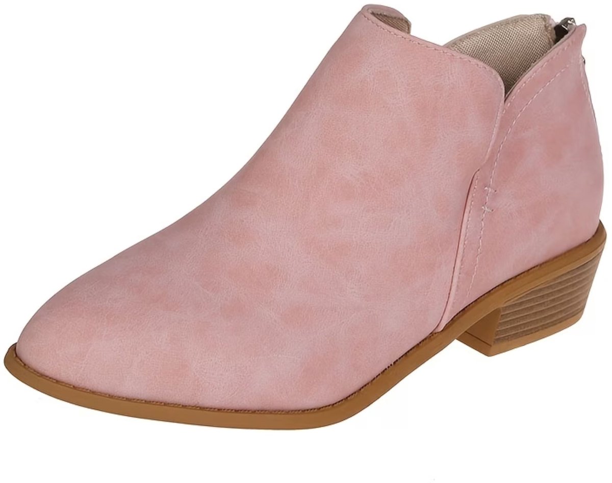 Currero Dames Cowboy Laarzen Hoge Hak Enkellaarzen Kniehoge Western Boots Chelsea 41 5 Roze