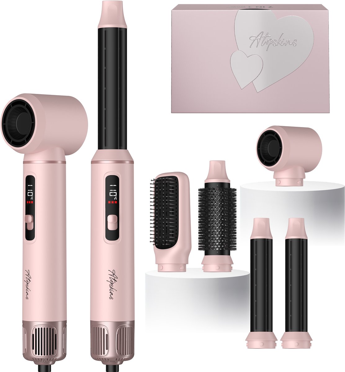 UKLISS Multistyler 5-in-1 - Multifunctionele Föhnborstel- Krultang - Krulborstel- Stijltang - Haarstylingset