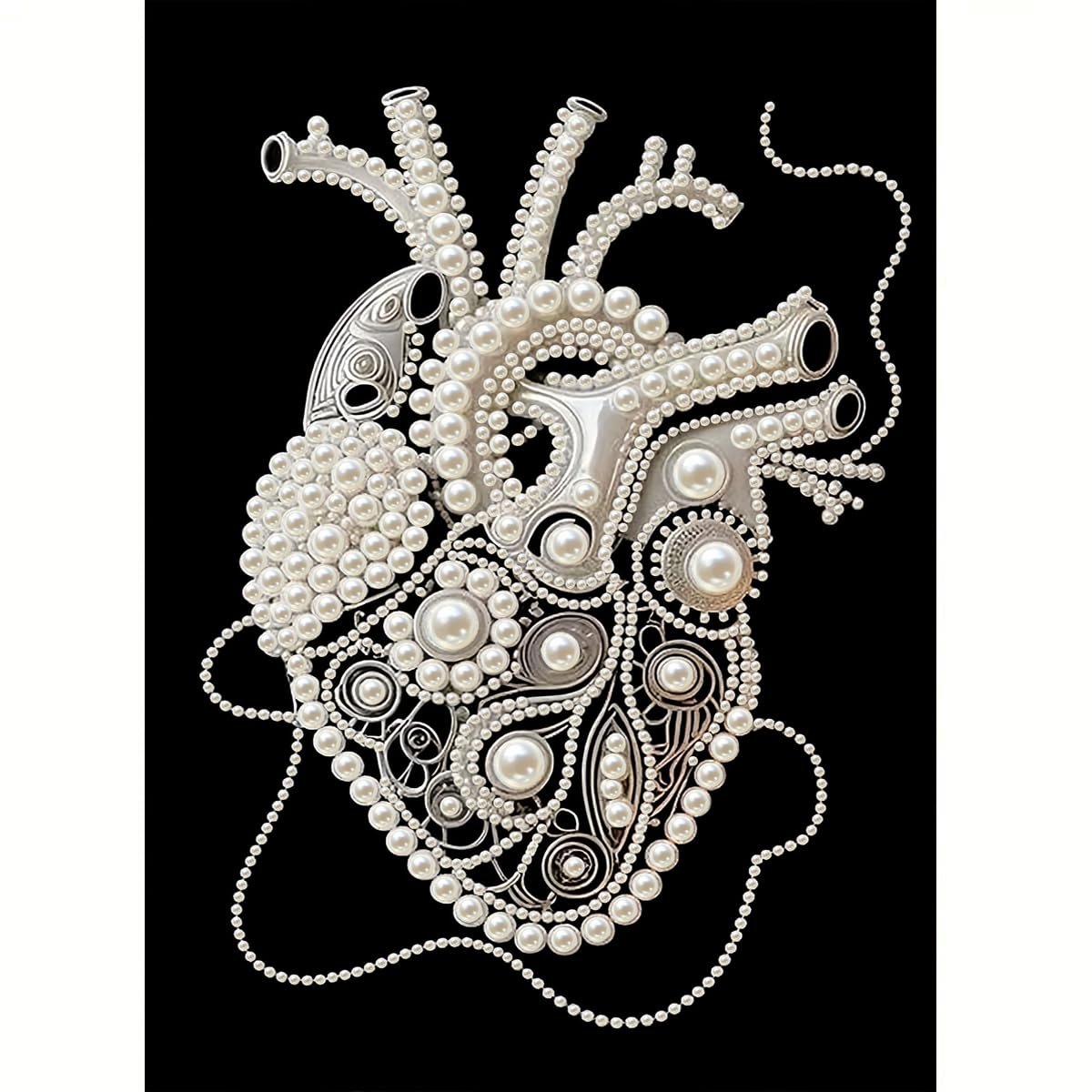 Casalora Diamond Painting Artistiek hart - 5D Diamant Schilderen - Speciale Steentjes - DIY Set -30 x 40 cm