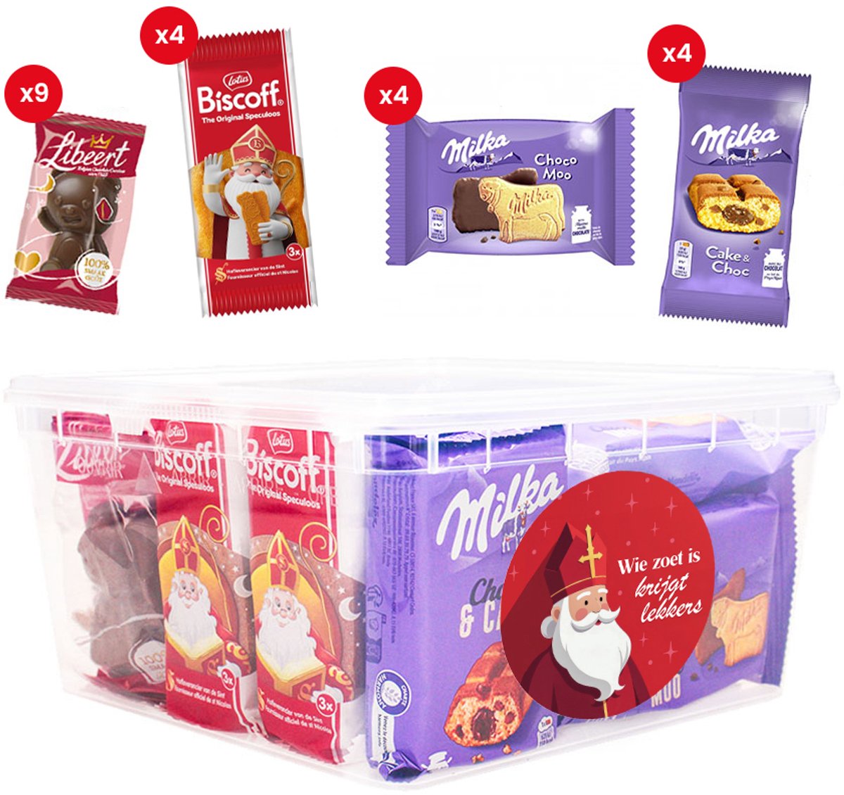 Lotus Biscoff, Libeert & Milka Sinterklaas mix 567g - 21 individueel verpakte koekjes & chocolade - Sinterklaas traktatie