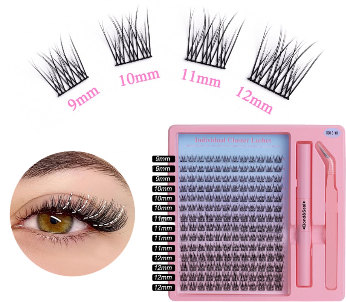 Valse wimpers, 168 clusters - DIY wimperverlenging