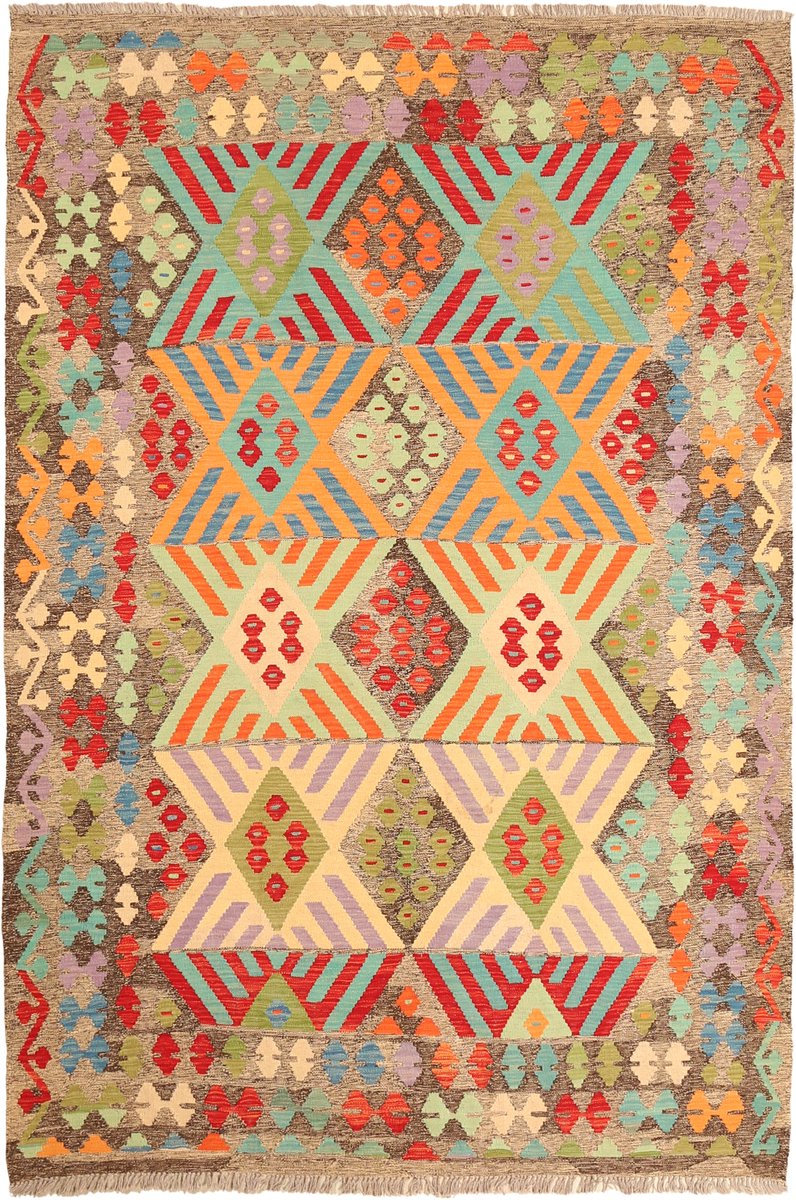 Handgemaakte Traditionele Tribale Geometrische Vloerkleed