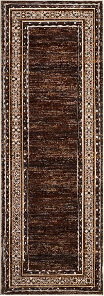 Vloerkleed Modern Roodbruin 60x230 cm Fluweel Pearl Velvet Opvouwbaar Woonkamer