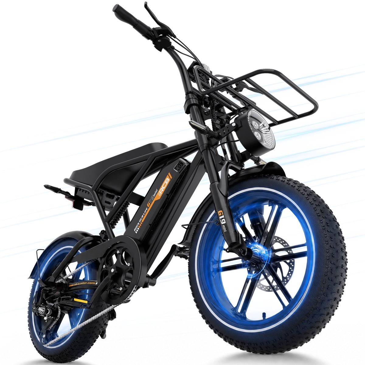 Elektrische Fatbike | koppelsensor | 16"x 4.0 | 250W | Actieadius 80 km | 25 km/u | 7 Gang | App,NFC | Zwart