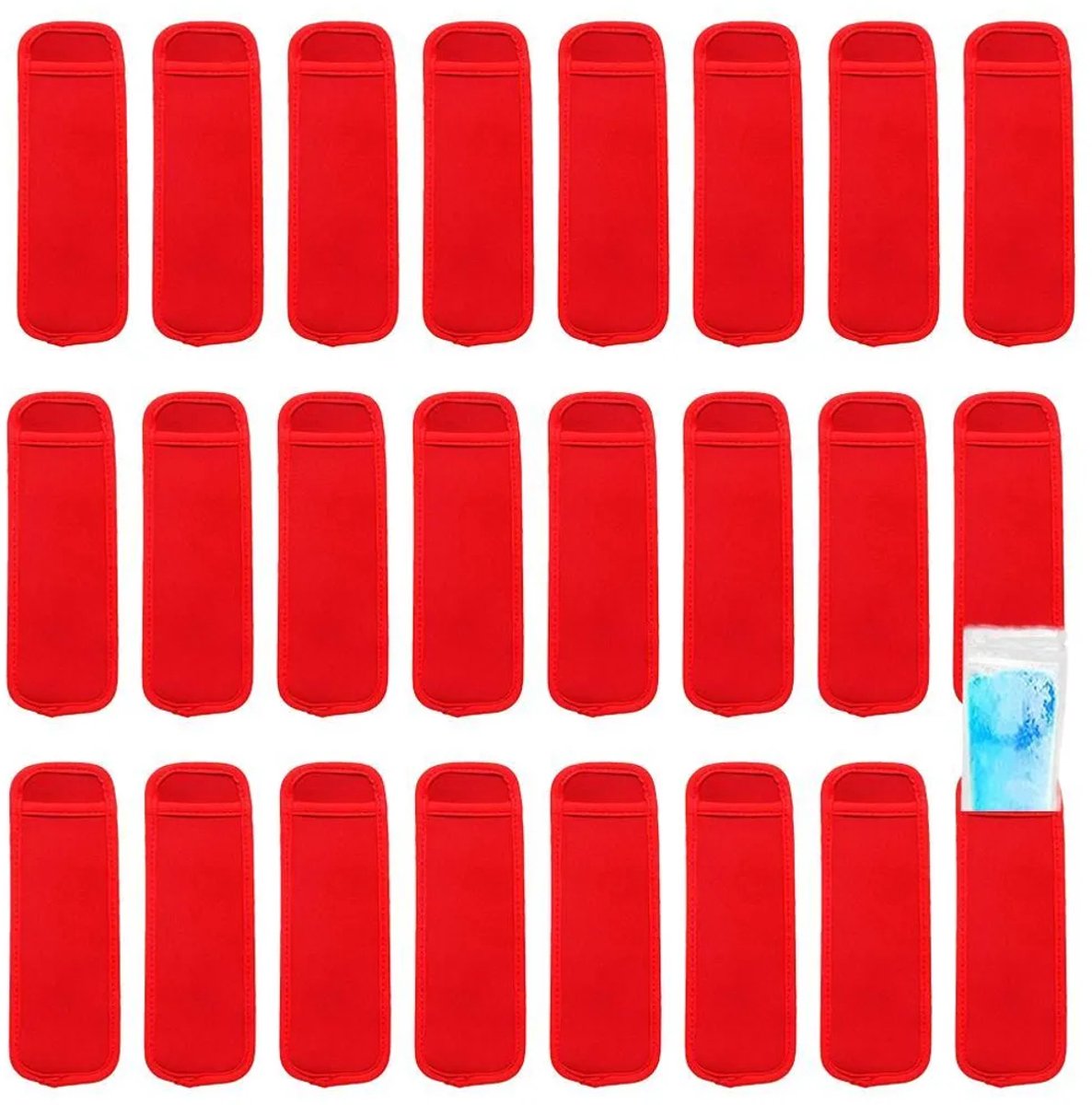Verpakking Geschikt voor 24 herbruikbare koelelementen, koelzakken en vorstbeschermers, rood, huishoudelijke accessoires.