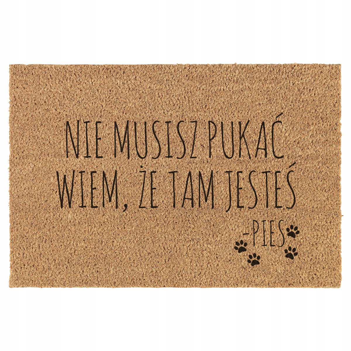Grappige kokosvezel deurmat met hondenpootjes - voor binnen