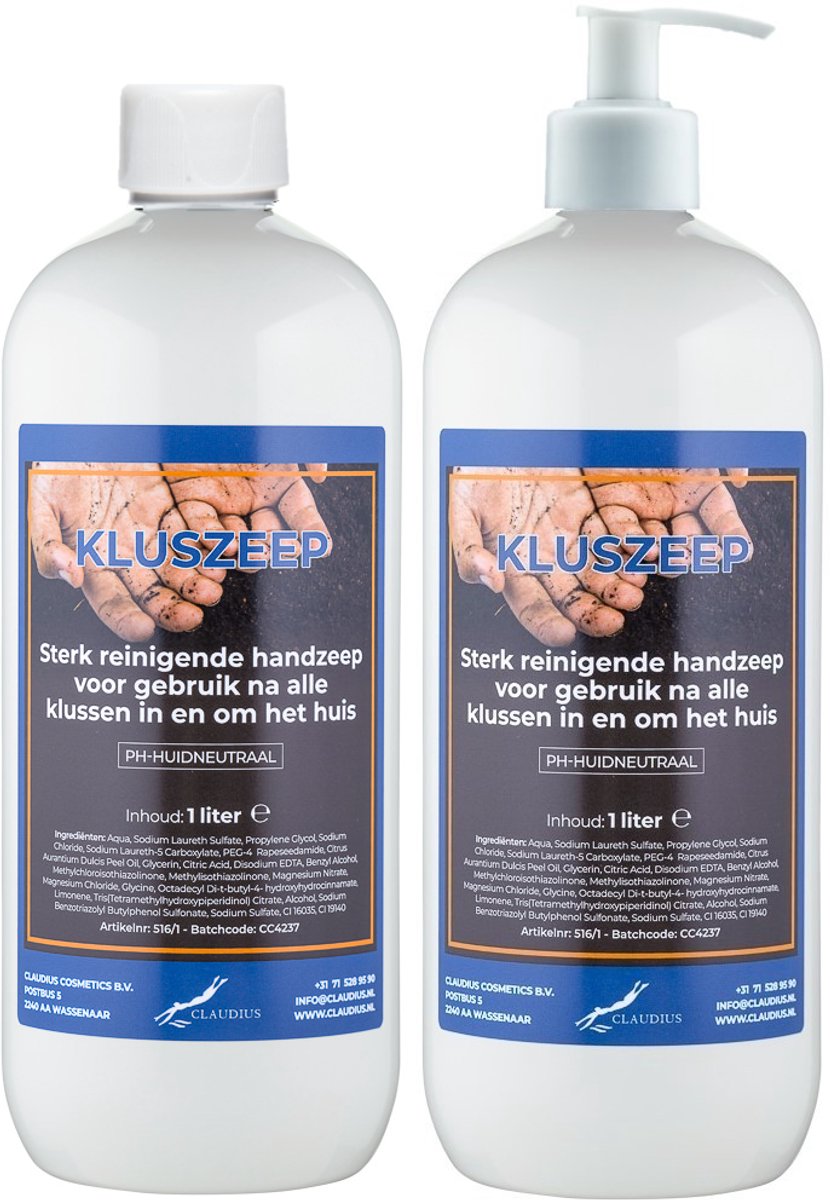 Kluszeep 1 liter - set van 2 stuks - met gratis pomp - Voordeelverpakking
